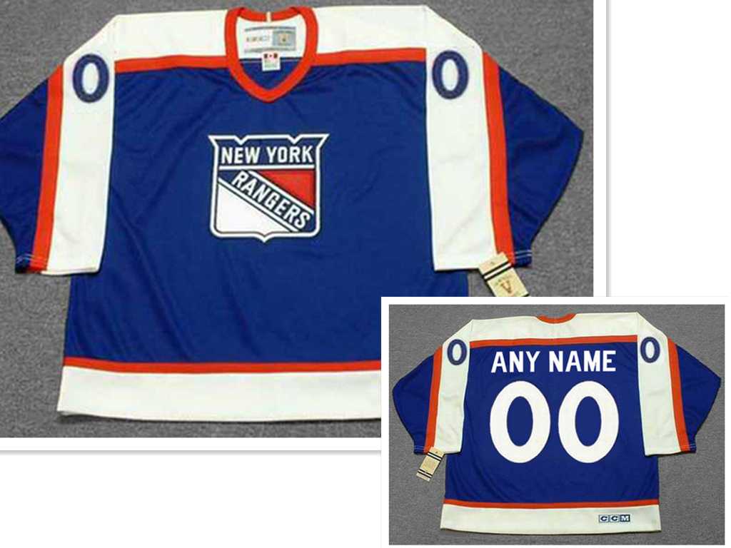 Mens New York Rangers Customized Any Name & Number 1970s Away CCM Throwback Jersey